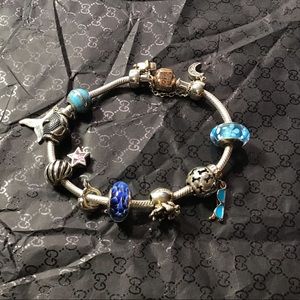 Soufeel sterling charm bracelet w/ 10 beads safety